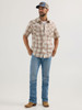 WRANGLER RETRO MODERN FIT KHAKI PLAID - MENS SHIRT  - 112365892