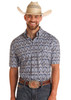 ROCK & ROLL PAISLEY PRINT BLUE - MENS SHIRT  - BMB3S05859-45