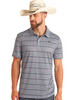 ROCK & ROLL AZTEC PRINTED POLO BLUE - MENS POLO  - BM51T05995