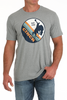 CINCH BUCKING BRONC GRAY - MENS TEE  - MTT1690665