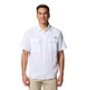 COLUMBIA PFG BACKWATER WHITE - MENS SHIRT  - 2121281100