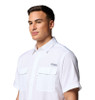COLUMBIA PFG BACKWATER WHITE - MENS SHIRT  - 2121281100