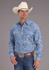 STETSON SNAP SUNRISE PAISLEY PRINT - MENS SHIRT  - 11-001-0425-4013BU