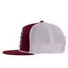 LAZY J RANCH WEAR MAROON & WHITE SMOKELESS - HATS CAP  - MARWHT4-SMKLS-ORG