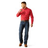 ARIAT TEAM FALLON RED BEIGE PRINT - MENS SHIRT  - 10058961