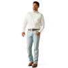 ARIAT TEAM LOGO TWILL WHITE TEAL - MENS SHIRT  - 10059132