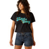 ARIAT CROPPED TAKE IT EASY BLACK - LADIES TEE  - 10060388