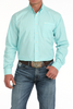CINCH TURQUOISE GEOMETRIC PRINT - MENS SHIRT  - MTW1105905