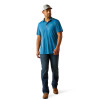 ARIAT WELDEDTEK FITTED BLUE SAPPHIRE - MENS POLO  - 10058731