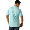 ARIAT WELDED TEK FITTED ANGEL BLUE - MENS POLO  - 10058733