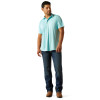 ARIAT WELDED TEK FITTED ANGEL BLUE - MENS POLO  - 10058733