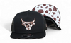 LOST CALF 3D LOGO BLACK COW PRINT - HATS CAP  - COWHIDE BLACK FLAT