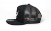 LOST CALF 3D LOGO BLACK COW PRINT - HATS CAP  - COWHIDE BLACK FLAT