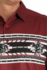 CINCH ARENAFLEX BURGUNDY PRINT - MENS POLO  - MTK1863050