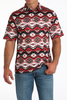 CINCH ARENAFLEX RED/BLACK AZTEC - MENS POLO  - MTK1865034