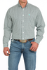 CINCH WHITE/TEAL GEOMETRIC PRINT - MENS SHIRT  - MTW1105932