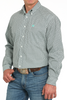 CINCH WHITE/TEAL GEOMETRIC PRINT - MENS SHIRT  - MTW1105932