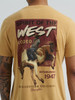 WRANGLER PALE GOLD HEATHER PRINT - MENS TEE  - 112365656