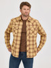 WRANGLER RETRO MODERN FIT CURRY PLAID - MENS SHIRT  - 112368074