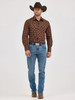 WRANGLER RETRO MODERN FIT BROWN PLAID - MENS SHIRT  - 112368075
