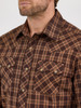 WRANGLER RETRO MODERN FIT BROWN PLAID - MENS SHIRT  - 112368075