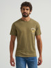 WRANGLER BURNT OLIVE HEATHER - MENS TEE  - 112365670