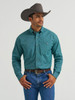 WRANGLER GEORGE STRAIT NILE BLUE PRINT - MENS SHIRT  - 112368233