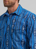 WRANGLER CHECOTAH DENIM BLUE PRINT - MENS SHIRT  - 112367721