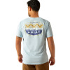 ARIAT OGDEN VALLEY BADGE LIGHT BLUE - MENS TEE  - 10058898