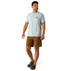 ARIAT OGDEN VALLEY BADGE LIGHT BLUE - MENS TEE  - 10058898