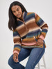 WRANGLER RETRO SHERPA ZIP SUNSET STRIPE - LADIES SWEATSHIRT  - 112367282