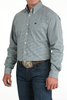 CINCH TEAL STRETCH GEOMETRIC PRINT - MENS SHIRT  - MTW1105968