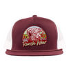 LAZY J RANCH WEAR MAROON & WHITE PRICKLY PEAR - HATS CAP  - MARWHT4-PP