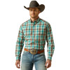 ARIAT PRO BROOKLYN TEAL PLAID - MENS SHIRT  - 10062171