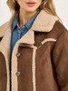 WRANGLER BROWN SHERPA LINED BARN COAT - LADIES JACKET  - 112367385