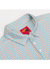 RODEO TEAL ORANGE MEDALLION PRINT - MENS POLO  - RS200-1074