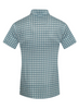 RODEO WHITE TEAL MEDALLION PRINT - MENS POLO  - RS200-1107