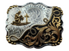 MONTANA SILVERSMITHS TWO TONE MED PRAYING COWBOY - ACC BUCKLE  - 35410YG-917M