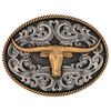 ATTITUDE BY MONTANA SILVERSMITHS LONGHORN COWBOY TWO TONE - ACC BUCKLE  - A1015P
