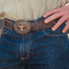 ATTITUDE BY MONTANA SILVERSMITHS LONGHORN COWBOY TWO TONE - ACC BUCKLE  - A1015P