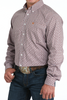CINCH BROWN GEOMETRIC PRINT - MENS SHIRT  - MTW1105977