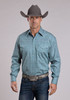 STETSON TEAL TILE MEDALLION PRINT - MENS SHIRT  - 11-001-0425-6042GR
