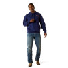 ARIAT WOODSHOP STACK HOODIE NAVY - MENS HOODIE  - 10062497