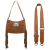 WRANGLER FRINGE BROWN BUCKLE HOBO - LADIES PURSES  - WG241-2022BR