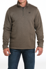 CINCH BROWN 1/4 ZIP SWEATER - MEN SWEATER  - MWK1080017