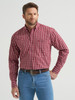 WRANGLER RELAXED FIT- BURGUNDY PLAID - MENS SHIRT  - 112369440