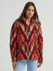 WRANGLER SHERPA QUARTER ZIP BURGUNDY - LADIES SWEATSHIRT  - 112371633