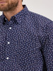 WRANGLER CODY JOHNSON NAVY PRINT - MENS SHIRT  - 112369548