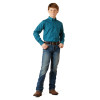 ARIAT TYCE CLASSIC DARK TEAL PRINT - KIDS BOYS SHIRT - 10065986
