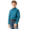 ARIAT TYCE CLASSIC DARK TEAL PRINT - KIDS BOYS SHIRT - 10065986